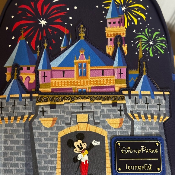 Disneyland Disney Park Loungefly 100 Years Mickey Mouse Cinderella Mini Backpack - Picture 2 of 6